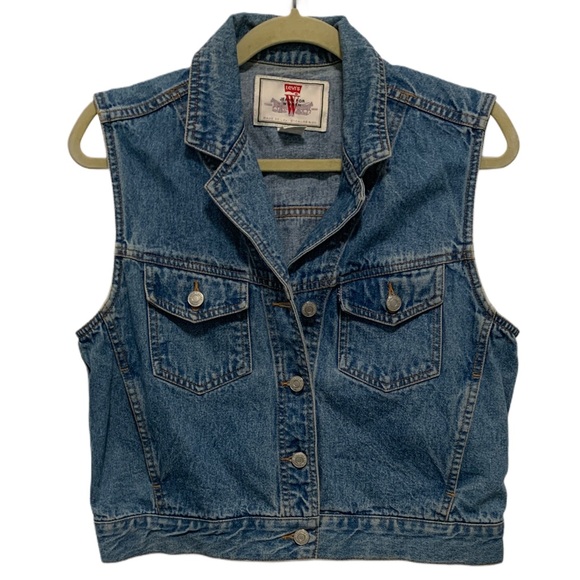 Levi’s Blue Denim Vest - Picture 1 of 7